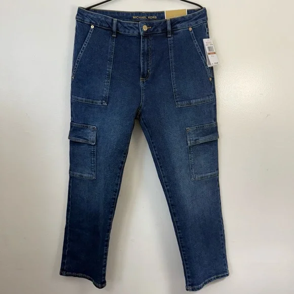 Michael Kors Straight Cropped High Rise Cargo Jeans - Selma - Picture 4 of 9